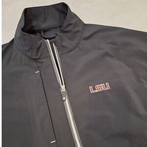 FootJoy LSU Lt Weight Jacket Sz L Black Full Zip Performance Golf Windbreaker